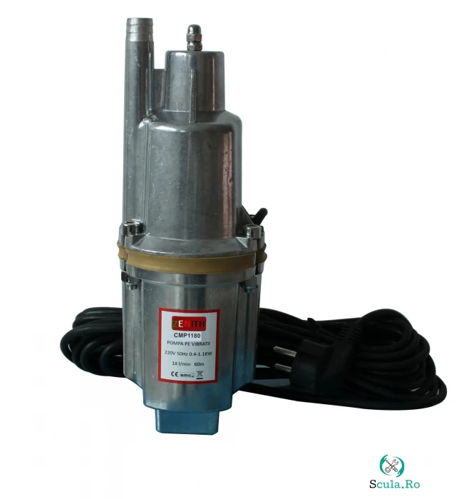 Pompa de apa sumbersibila, pe vibratie, Zenith Italy, 1.1kW, 1.08 mc h, 60m
