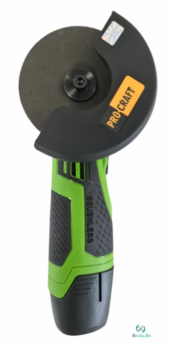 Polizor unghiular pe acumulator Procraft, 12V 2Ah, 76mm BRUSHLESS, 20000RPM (fara acumulator inclus) la 183.00 lei ron