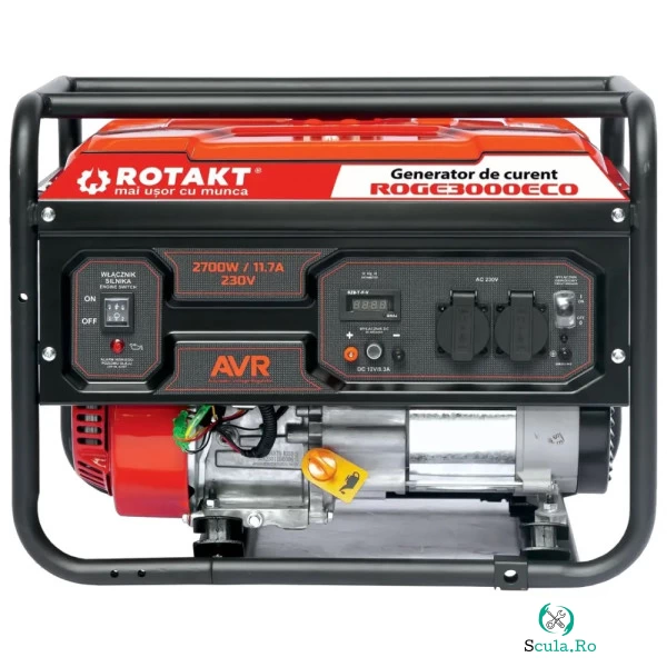 Generator electric, Rotakt ROGE3000ECO, 3KW, AVR, Benzina 7CP, Iesire 230V / 12V la 1,199.00 lei ron