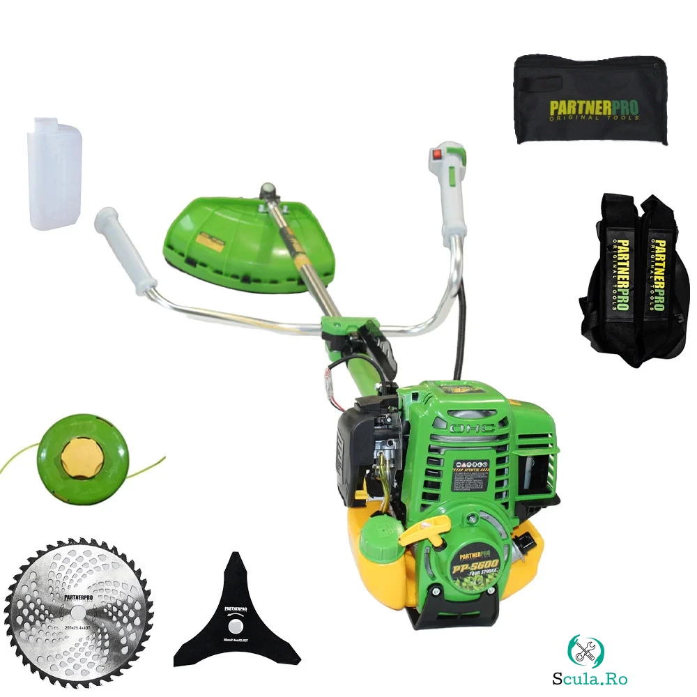 Motocoasa pe benzina PartnerPro PP5600, 4 timpi, 5.63CP, 52CC, 10000RPM, Accesorii incluse