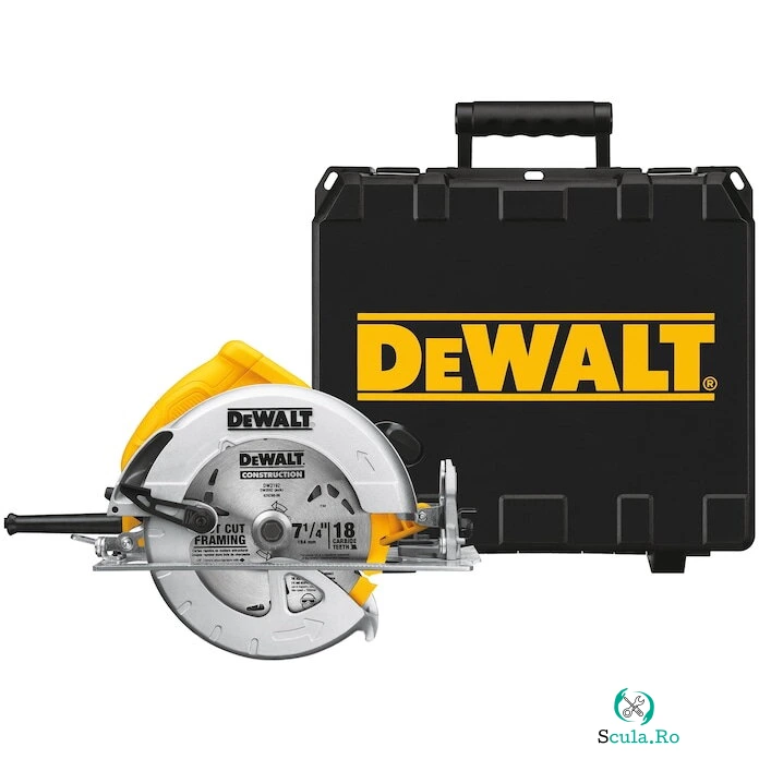 Dewalt Fierastrau circular Dewalt DWE575K-QS, 1000 W, 190 mm diametru disc, 5200 RPM, 57° capacitate inclinare la 1,384.54 lei ron