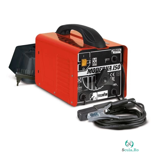 Aparat sudura MMA Telwin MODERNA150, 140A, electrozi 1.6-3.2 mm, cu accesorii la 450.00 lei ron