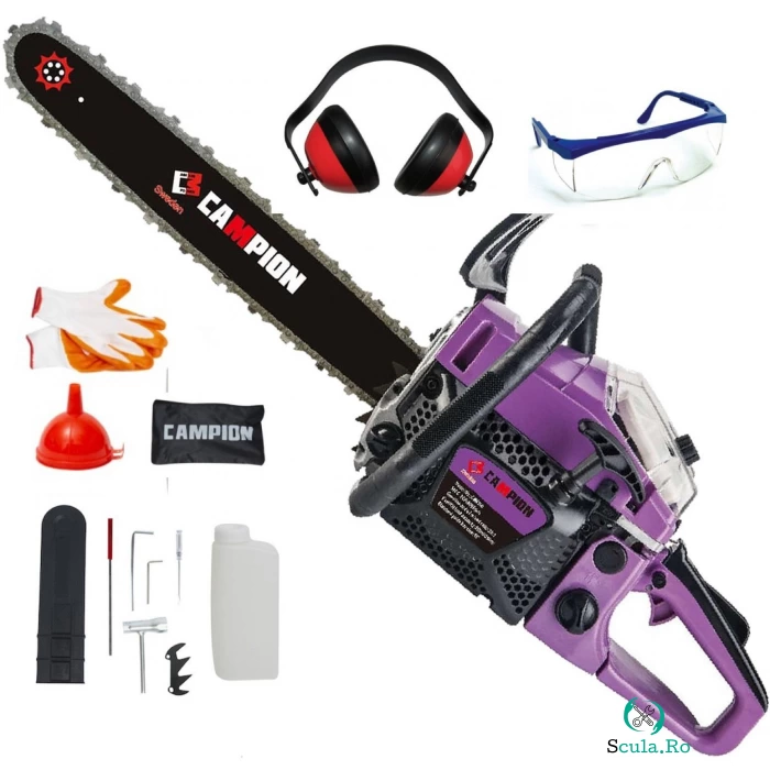 Motofierastrau Campion 6900 Sweden, 5CP Lama 40 cm, Pachet Accesorii de Protectie Inclus