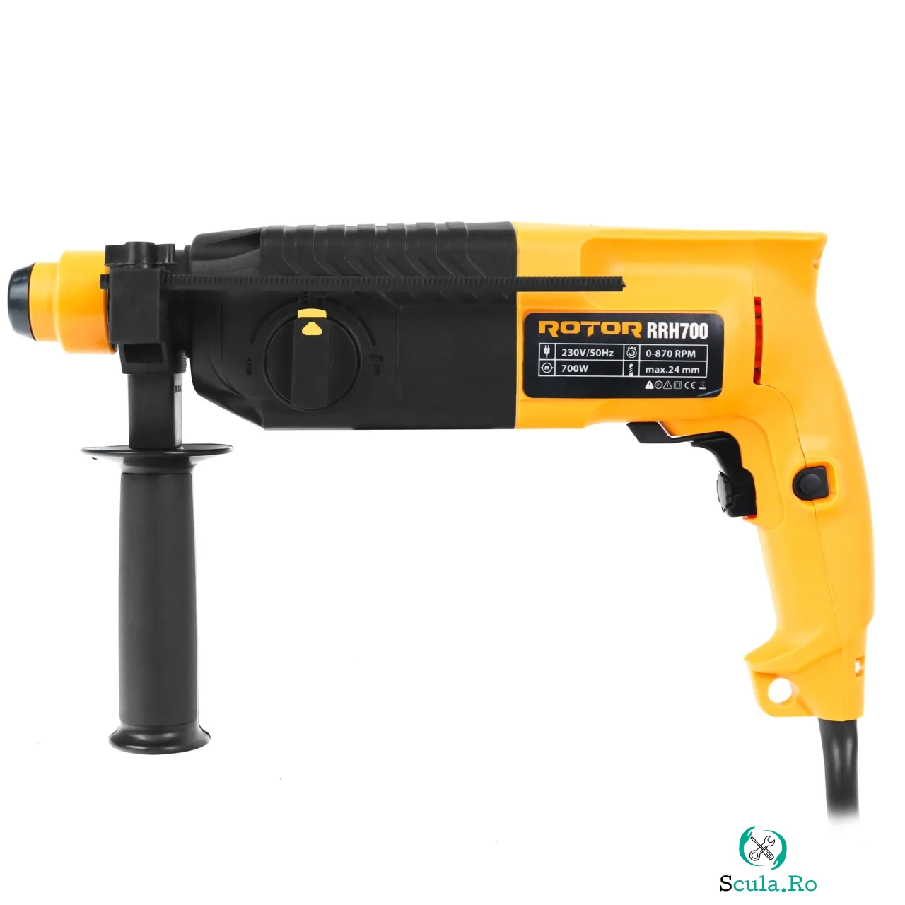 Ciocan rotopercutor Rotor 700W, 870RPM, Diametru maxim burghiu 24 mm la 276.00 lei ron
