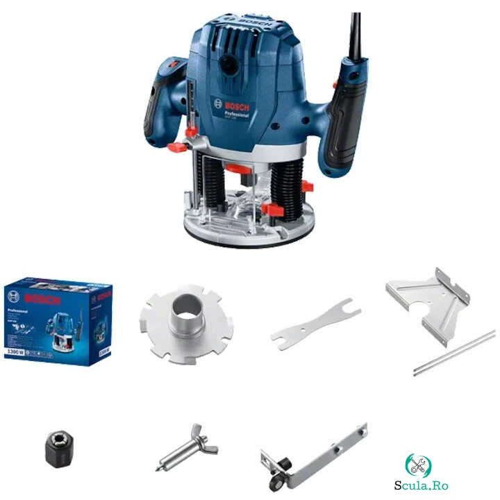 BOSCH Masina de frezat Bosch Professional, 1300 W, 11.000-28.000 RPM, 6-8 mm sistem prindere, accesorii incluse la 883.04 lei ron