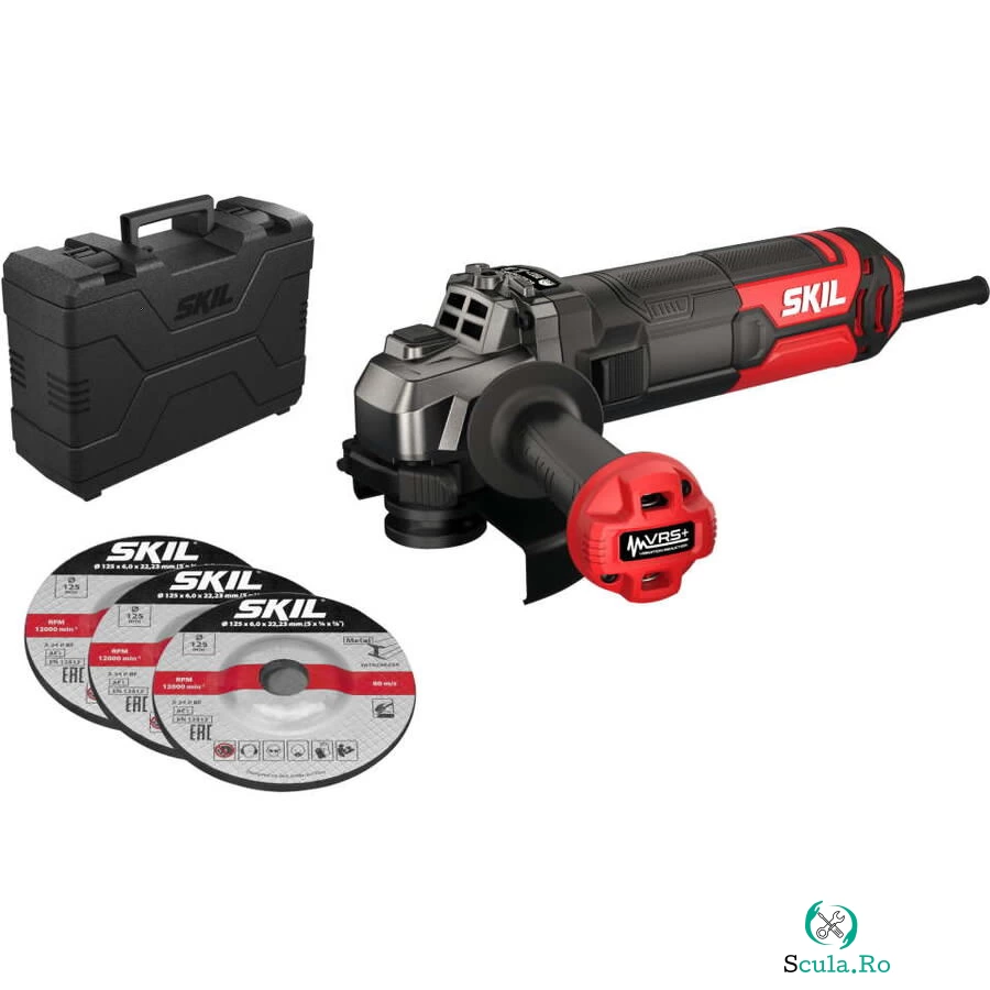 Skil SKIL 9151 GB Polizor unghiular, 1010W, 12.000rpm, 125mm, plus 3 discuri si geanta la 439.26 lei ron