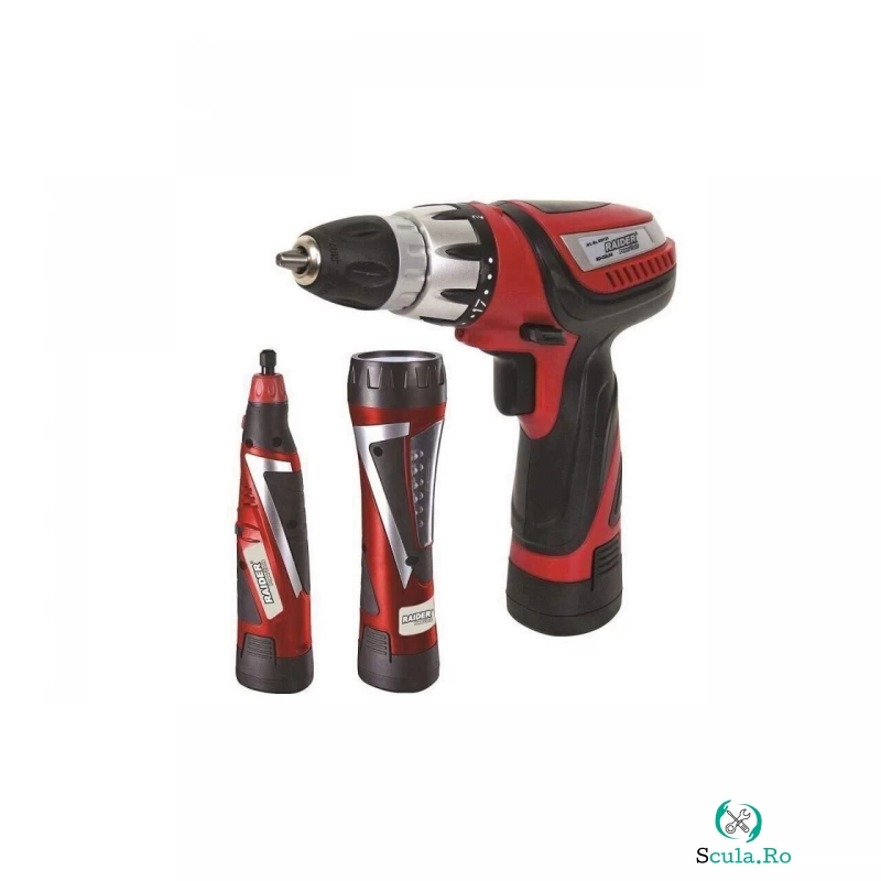 SET-Bormasina acumulator ,Biax, Lanterna, Raider, RD-CDSET, Li-ion 10.8V, 1300mAh, + accesorii, 15Nm