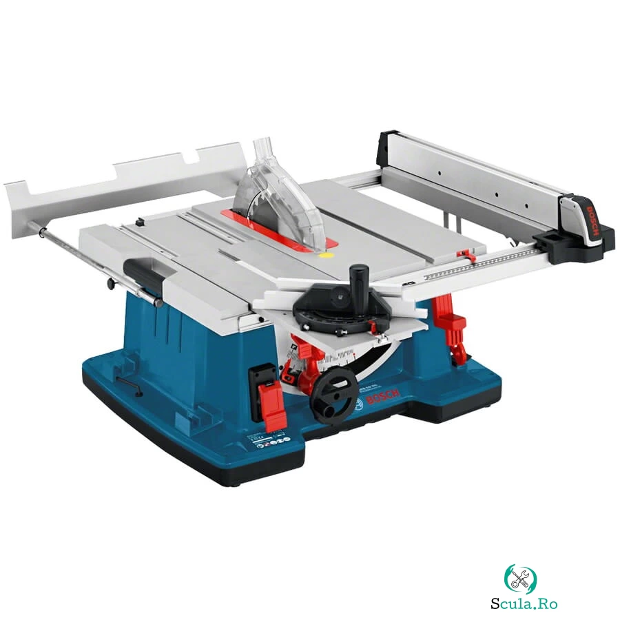 BOSCH Fierastrau circular de banc Bosch Professional GTS 10XC,2100 W, 254 mm diametru panza, 3200 RPM, 47grade S-1grad D reglare unghi inclinare, 79 mm inaltime taiere 90 grade, accesorii incluse, Albastru-Argintiu la 4,397.38 lei ron