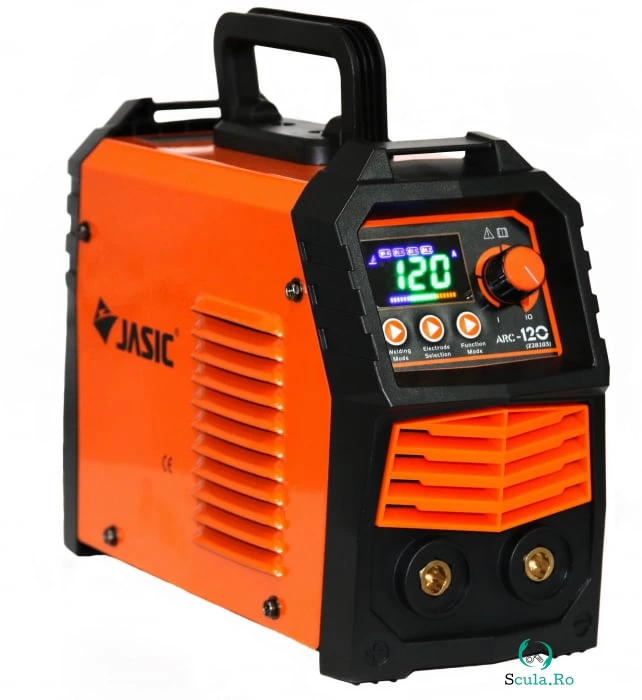 Aparat de sudura invertor Jasic ARC 120 LED SYNERGIC, MMA, 120A, 1.6-2.5 mm, Accesorii incluse la 724.00 lei ron