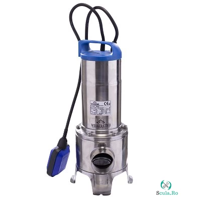 Pompa submersibila din inox, particule max. 10 mm, putere 900 W, debit 21000 l/h, inaltime refulare 12 m