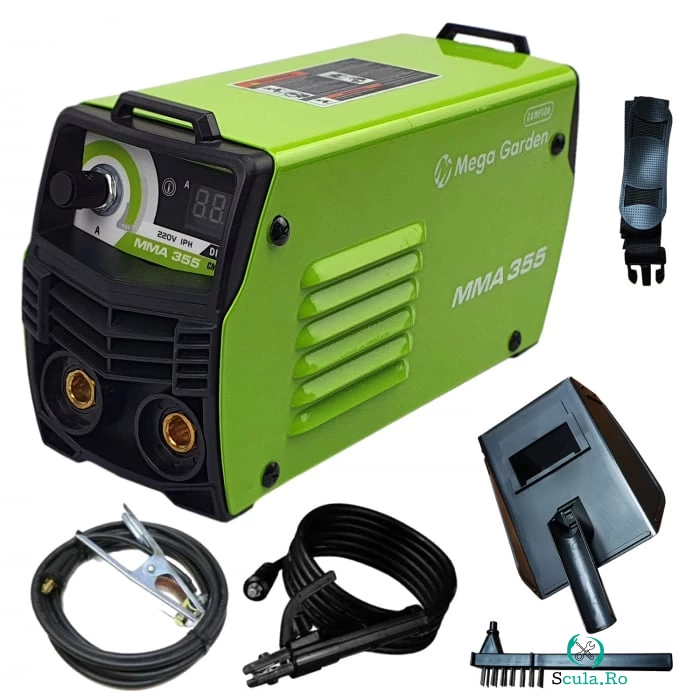 Aparat de sudura MegaGarden MMA 355, Invertor, 355Ah, cablu sudura 3 metri la 396.00 lei ron