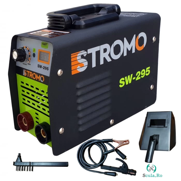 Aparat de sudura invertor STROMO SW 295,Afisaj Electronic, Electrozi 1.6-4 mm, Accesorii Incluse