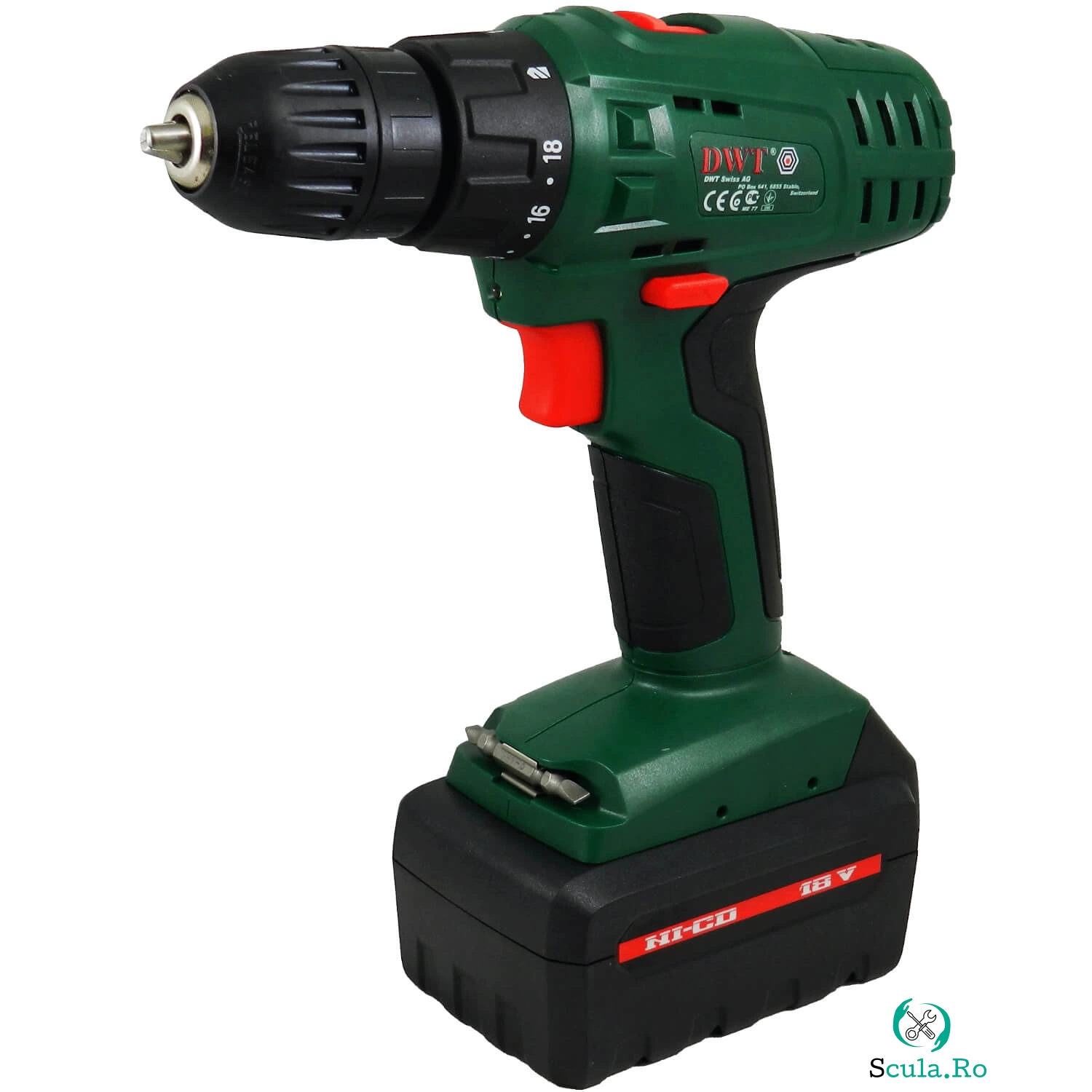 Masina de gaurit cu acumulator DWT ABS-18C-2, 550RPM, 18V, 1.5Ah