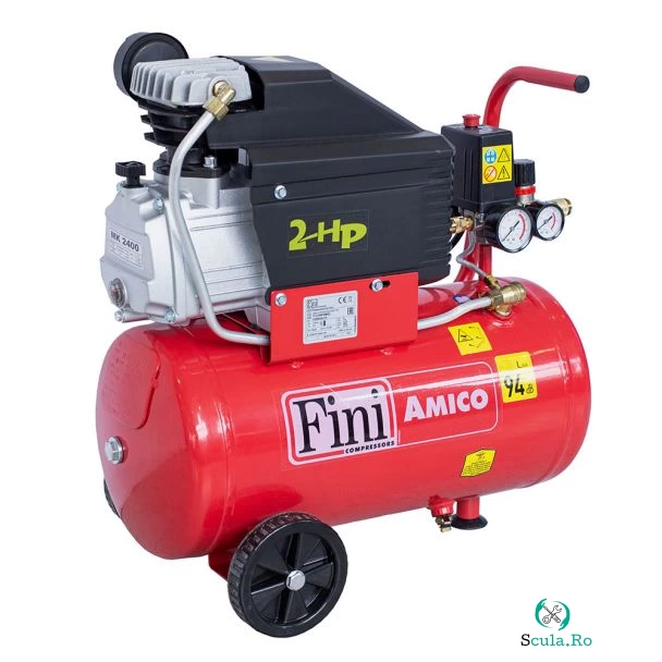 Compresor de aer Fini AMICO25/2400, 24 l, 1500 W, 8 bar, 170 l/min la 1,014.00 lei ron