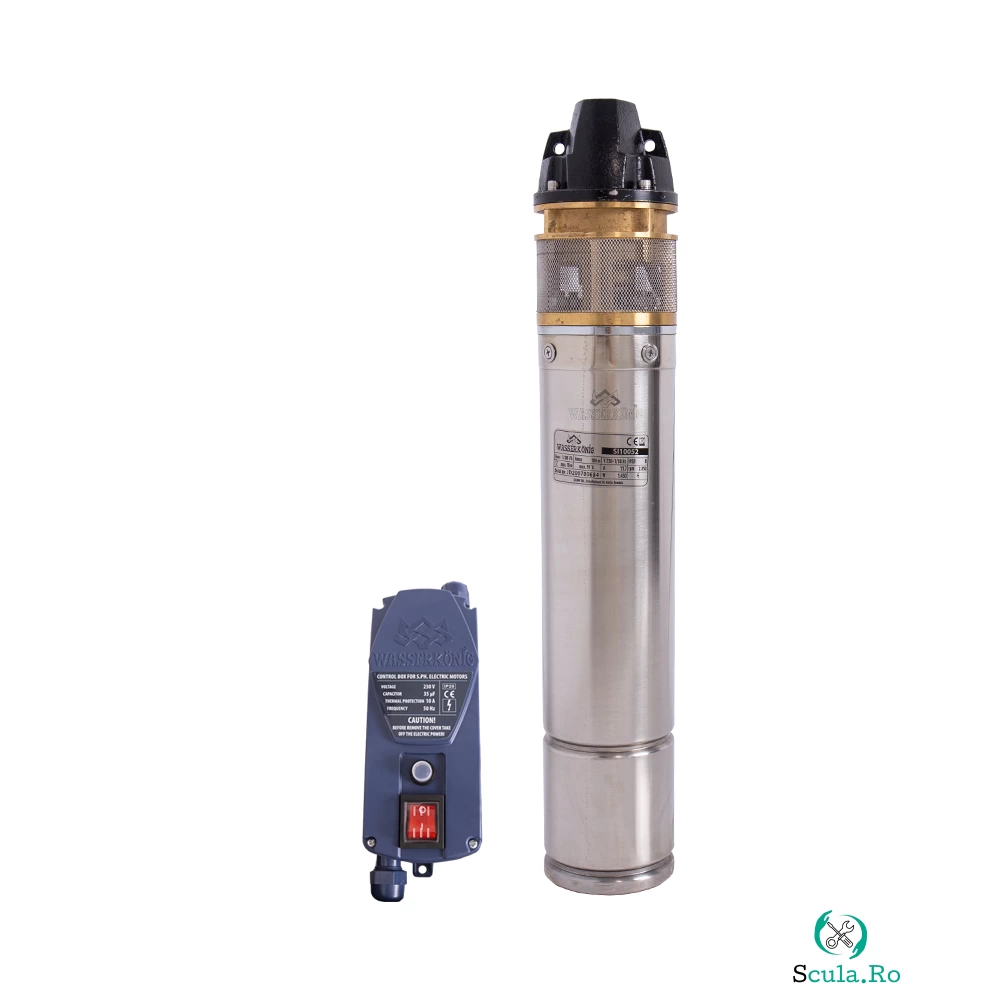 Pompa submersibila periferica Wasserkonig SI10052, diametru 4"", putere 1450 W, debit 3100 l/h, inaltime refulare 100 m
