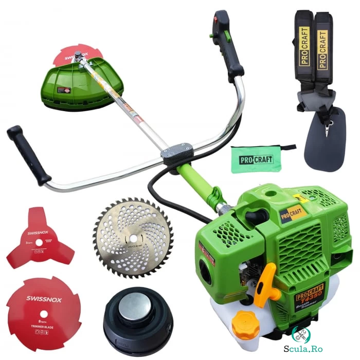 Motocoasa ProCraft 4350 Germany , 6CP, 58CC, 4 Sisteme de Taiere la 635.00 lei ron