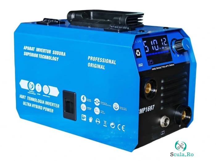 Aparat de sudura Ural MIG MMA LIFT TIG, 495A, Afisaj digital, Accesorii incluse, Albastru