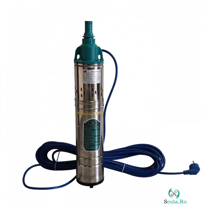 Pompa submersibila cu melc Alfa Premium, refulare 160m, debit 3.5m3 h, inox, 12 metri cablu, bobinaj cupru, cu plutitor