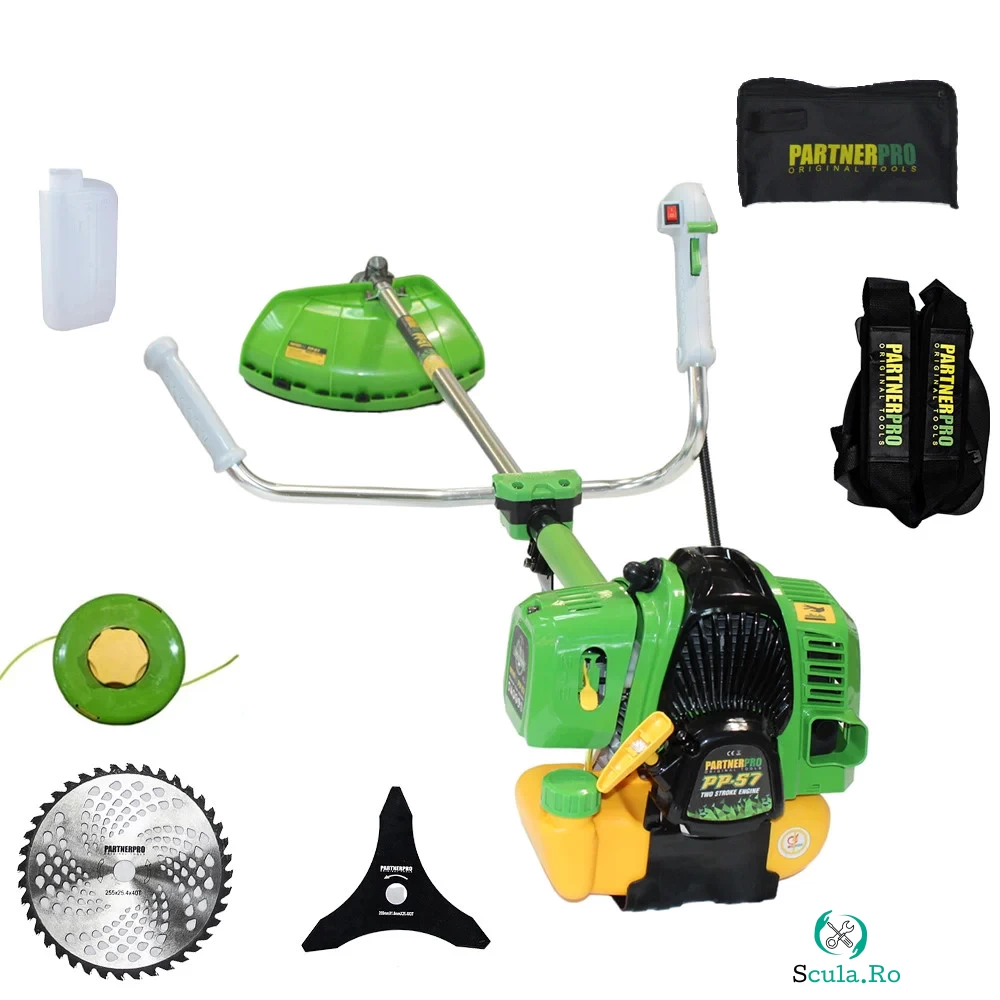 Motocoasa pe benzina PartnerPRO PP57, 6CP, 52CC, 10000RPM, Accesorii incluse