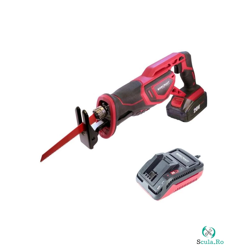 Fierastrau tip sabie, 20V Li-ion, cu acumulator 2Ah, incarcator, Worcraft la 819.99 lei ron
