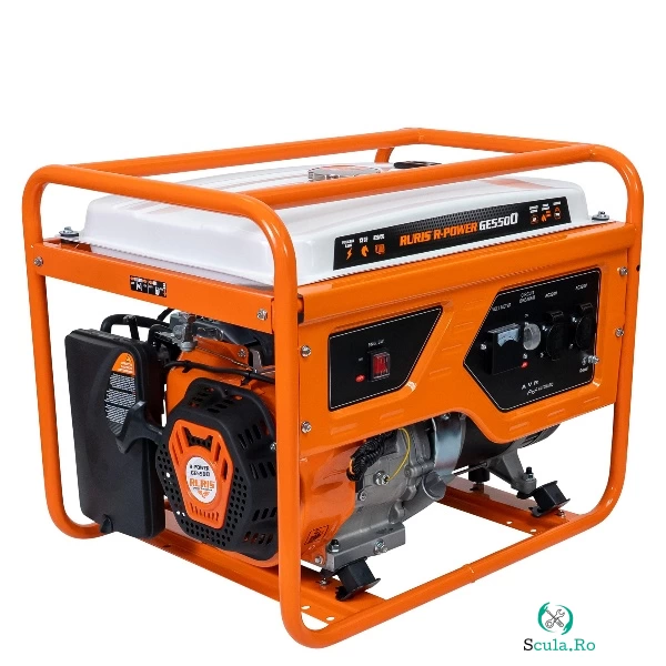 Generator curent electric Ruris r-power GE5500, 13 CP, 5500 W, 420 CC, 4 timpi, 2 prize, 220 V, AVR, pornire manuala, 25 l capacitate rezervor, benzina la 2,834.00 lei ron