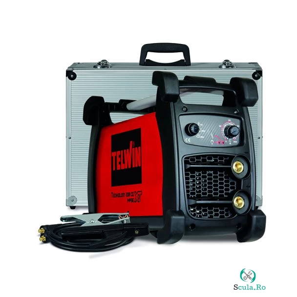 Invertor sudura MMA Telwin TECHNOLOGY238XT_CE/MPGE_ACX, 200 A, electrozi 1.6-4 mm, valiza aluminiu, cu accesorii