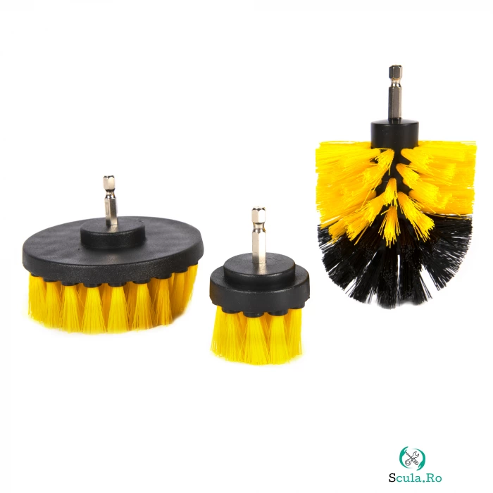 Set 3 perii de curatat pentru bormasini Detoolz DZ-SE233