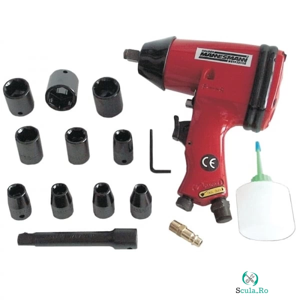 Pistol pneumatic impact Mannesmann 1503, 1 2 , 6 bari, 320 Nm, set 16 piese la 320.88 lei ron