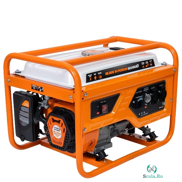 Generator curent electric Ruris r-power GE2800, 7 CP, 2800 W, 212 CC, 4 timpi, 2 prize, 220 V, AVR, 15 l capacitate rezervor, benzina la 1,289.00 lei ron