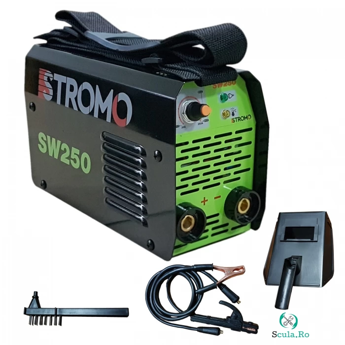 Aparat de sudura invertor STROMO SW 250 , 250 Ah, Accesorii Incluse, Electrozi 1.6-4 mm, 2 Ani Garantie Premium